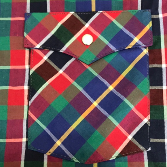 Vintage short sleeve Saddle King Western pearl button medium 15 1/2 regular - Picture 5 of 9